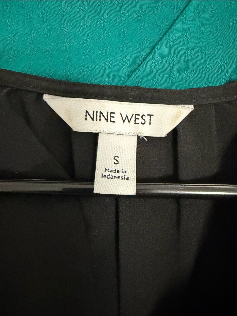 Nine West Black peplum blouse with button details